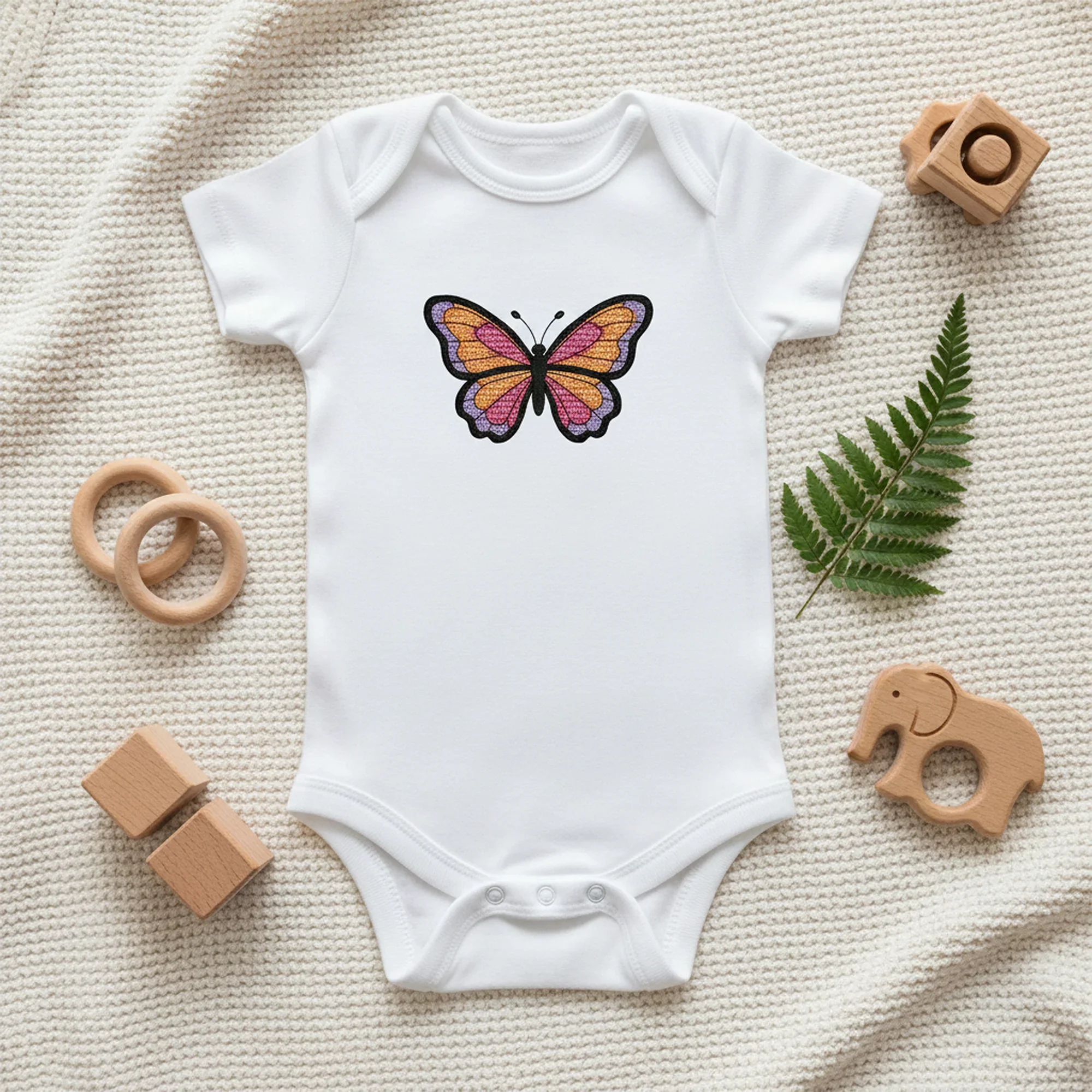 Monarch Butterfly Embroidery Design, Colorful Realistic Pattern Machine Embroidery - ReadTee