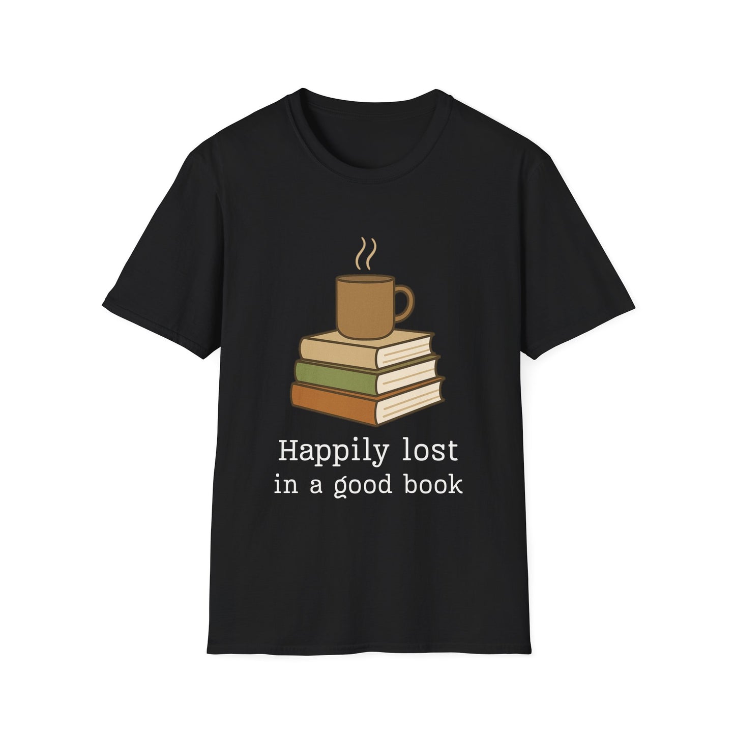 Happily lost in a good book T-shirt | Book Lover T-Shirt - Unisex Softstyle