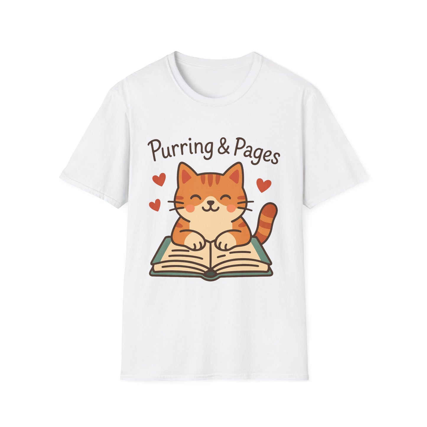 Purring & Pages Cat Reading T-Shirt