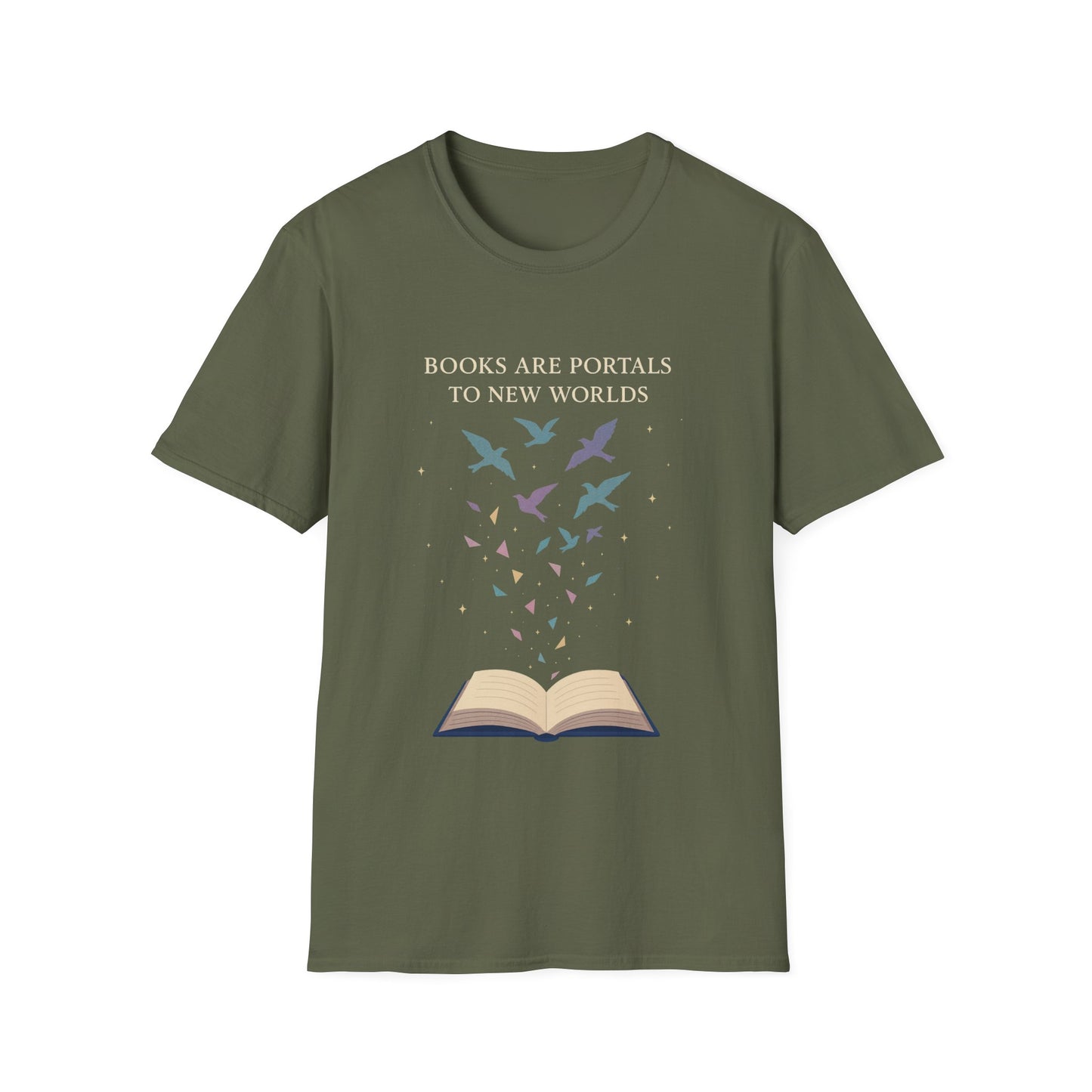 Books are portals to new worlds t-shirt | Book Lover's Unisex T-Shirt