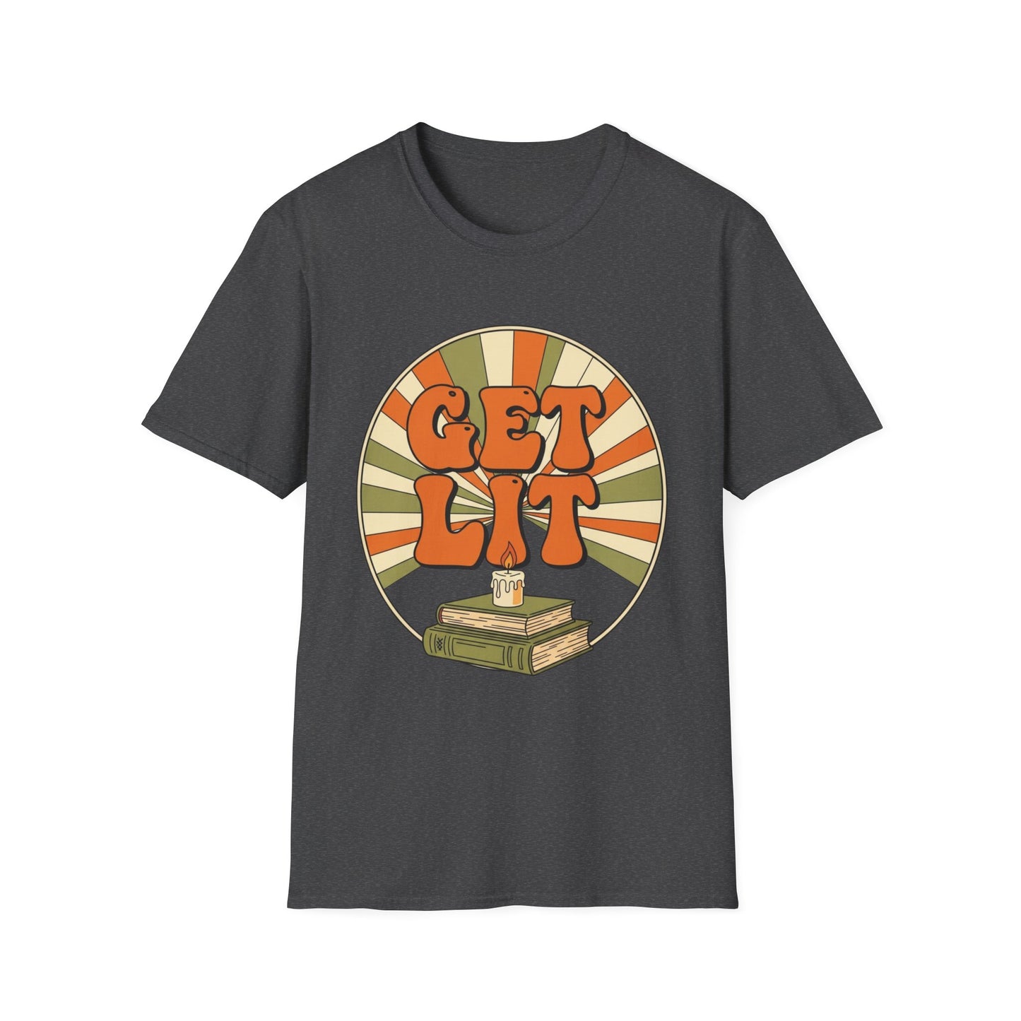 Get Lit Retro T-shirt | Book Lover T-Shirt - Unisex Softstyle