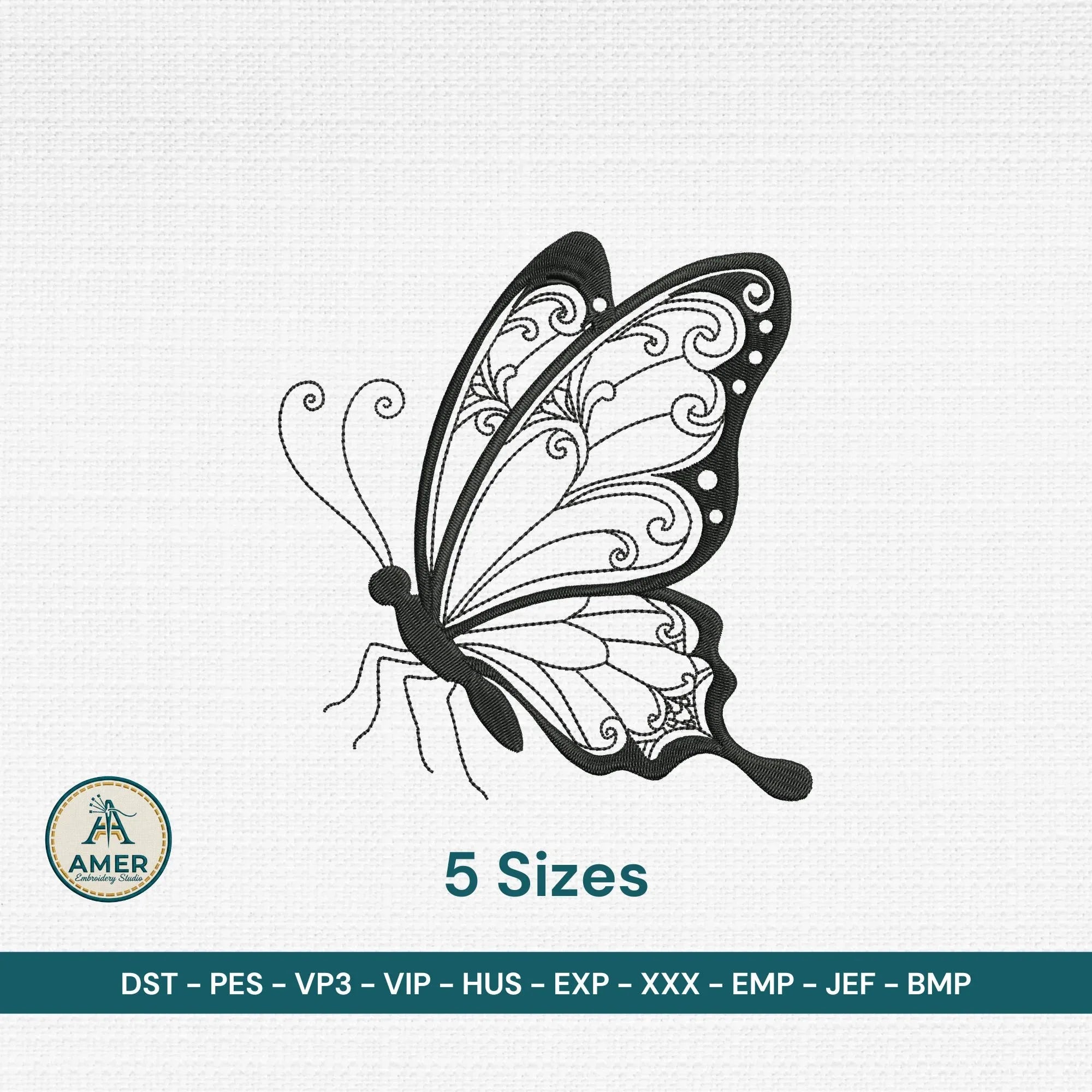 Mandala Butterfly Embroidery, Zentangle Machine Embroidery File - ReadTee