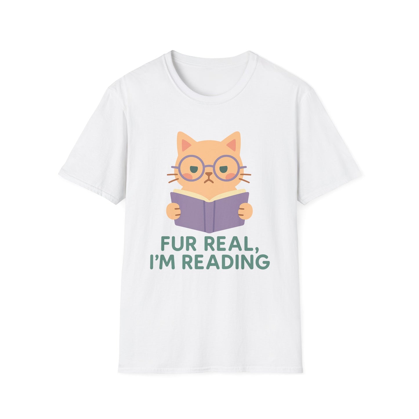 Fur Real I'm Reading Cat Reading T-Shirt