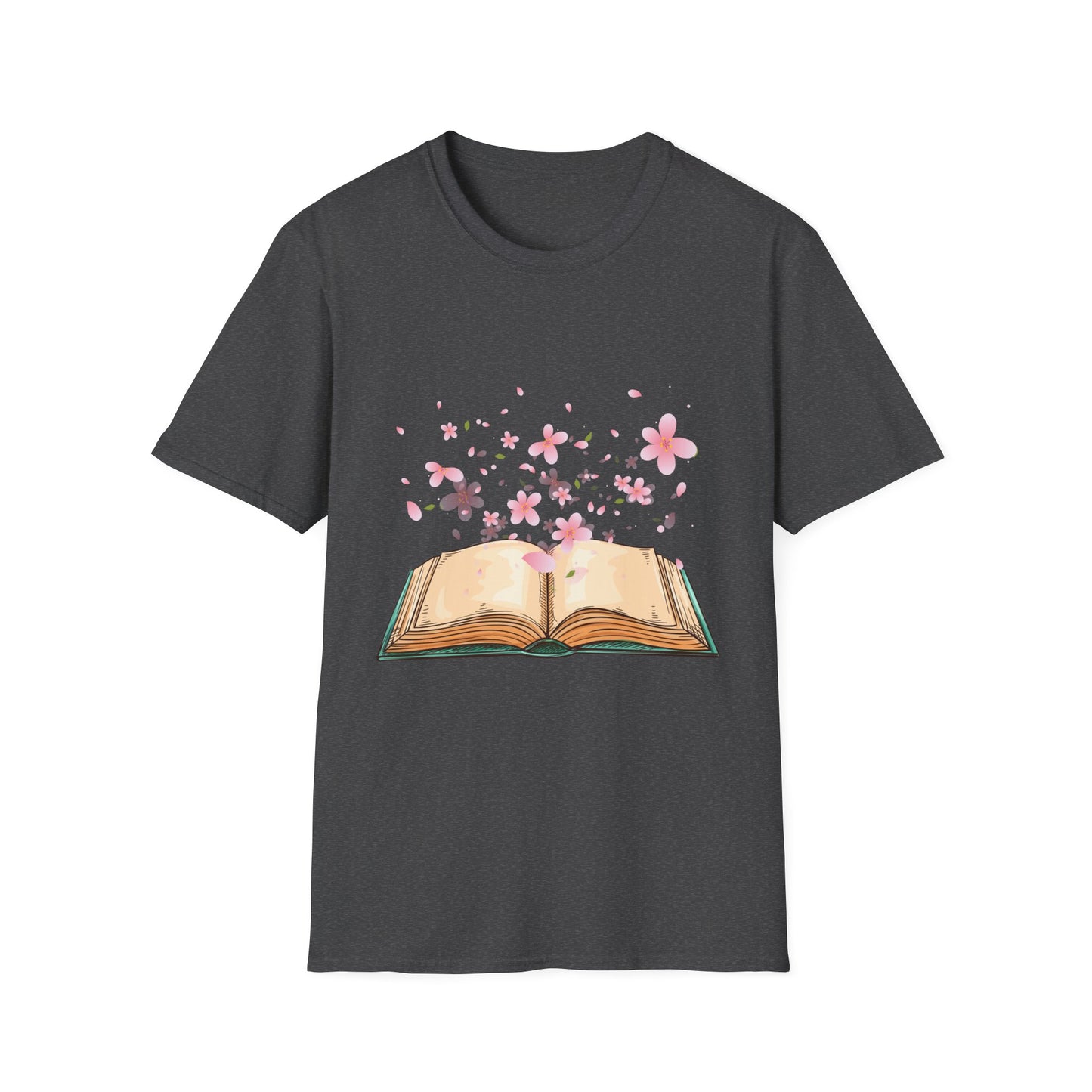 Book With Flying Petals T-Shirt | Floral Book Lover's Unisex T-shirt