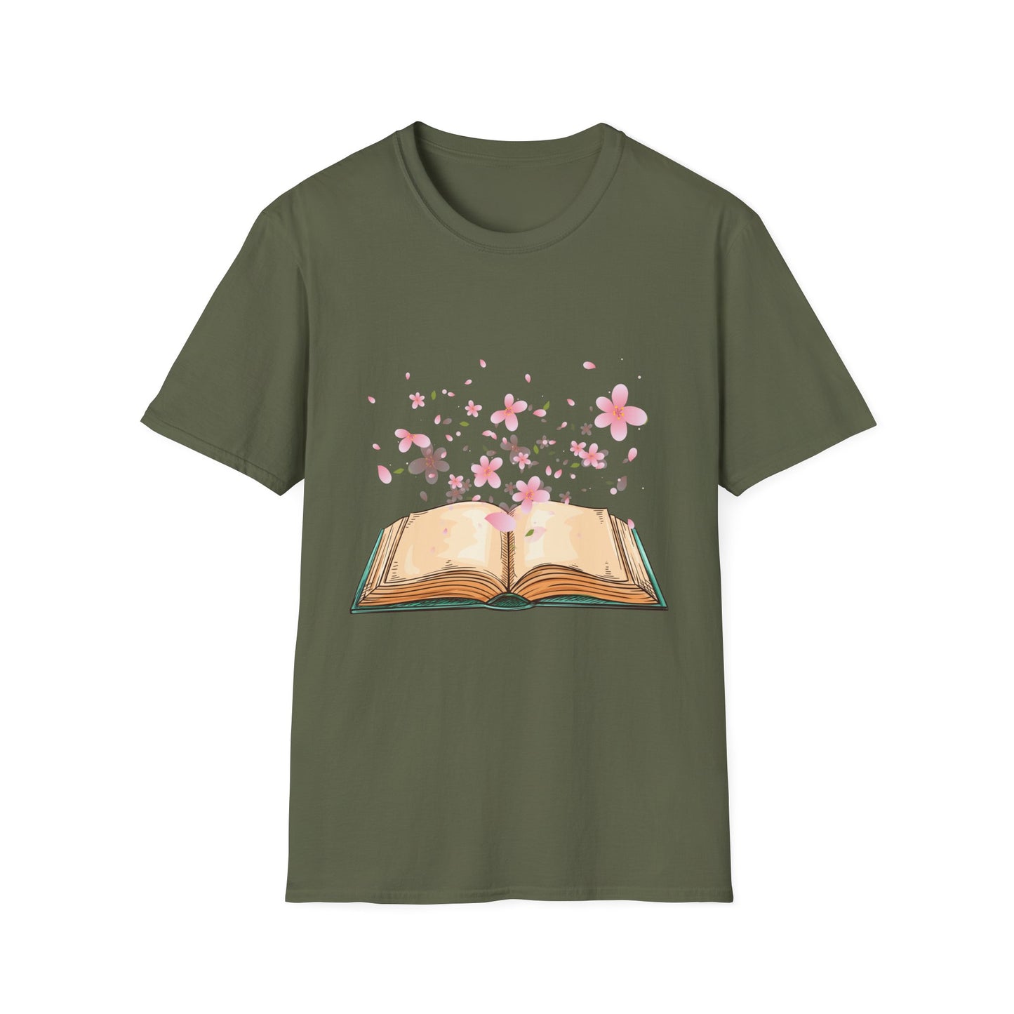 Book With Flying Petals T-Shirt | Floral Book Lover's Unisex T-shirt