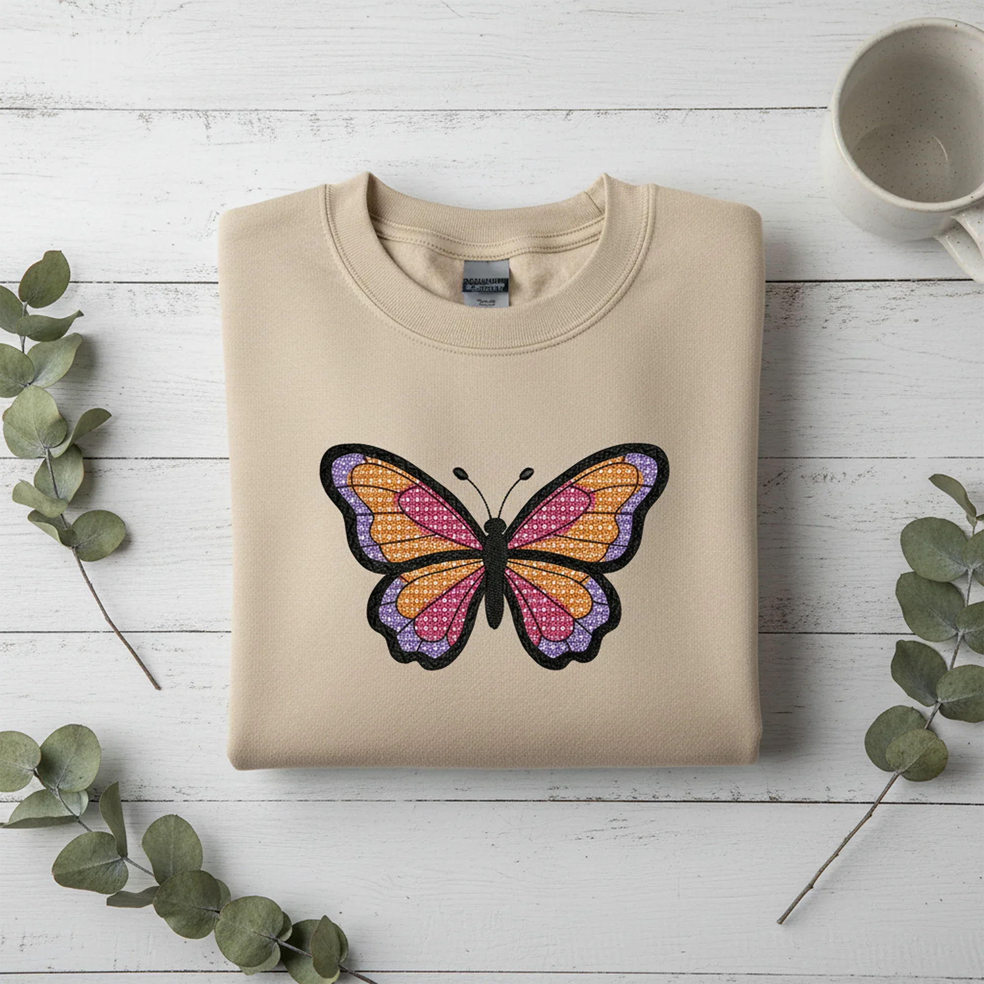 Monarch Butterfly Embroidery Design, Colorful Realistic Pattern Machine Embroidery - ReadTee