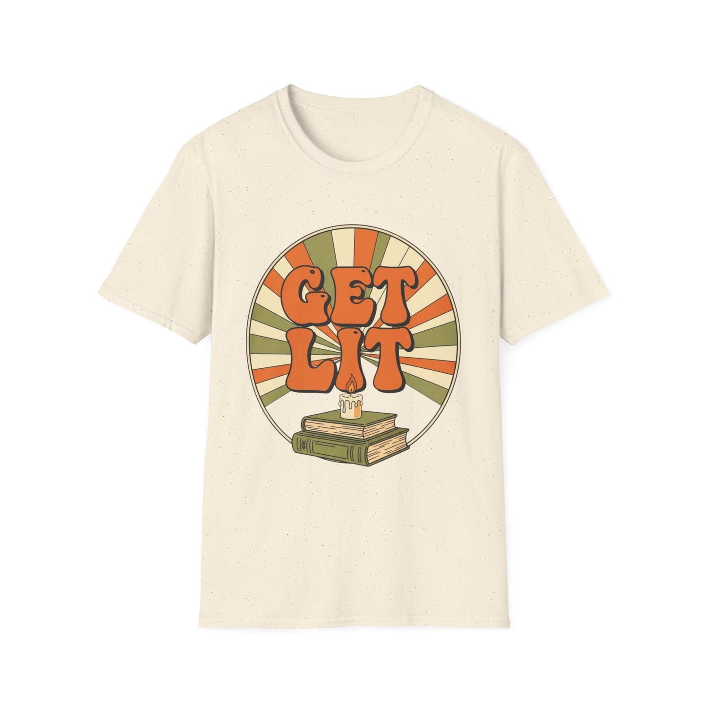 Get Lit Retro T-shirt | Book Lover T-Shirt - Unisex Softstyle