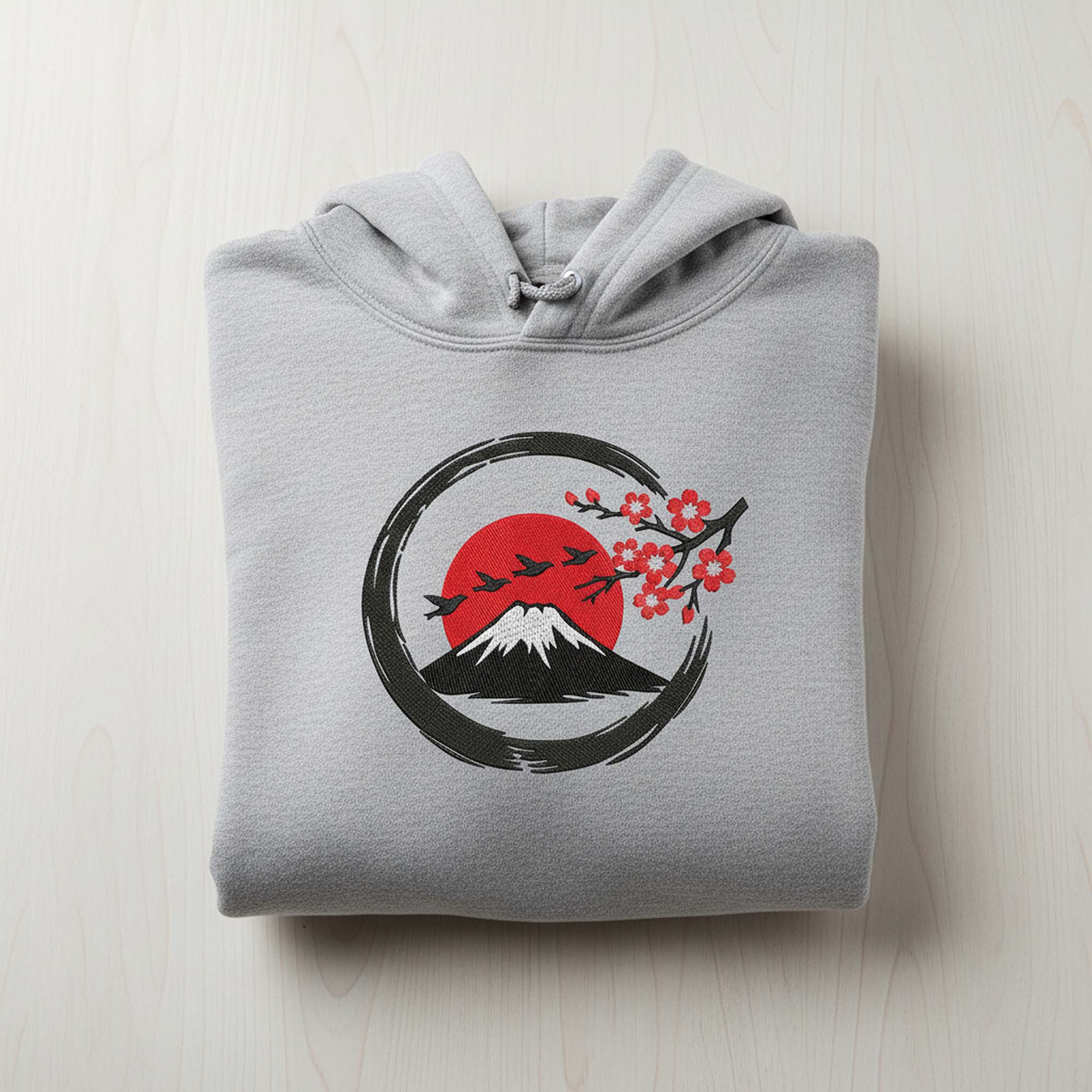 Japanese Mount Fuji cherry blossom Embroidery