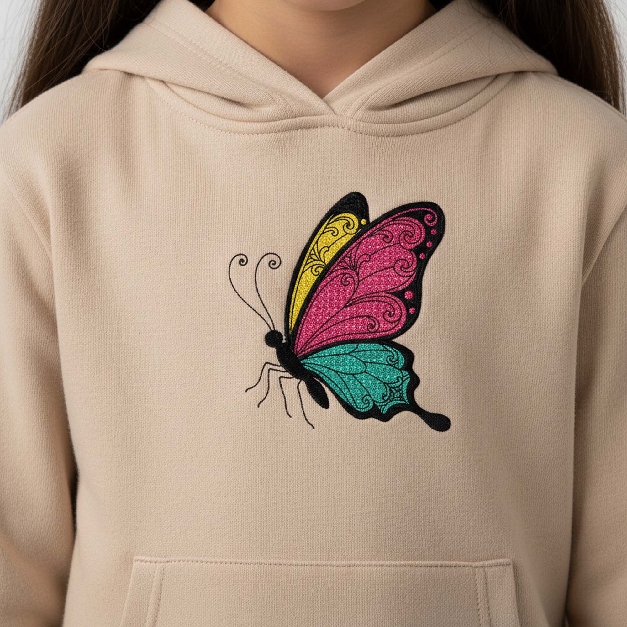 Colorful Filigree Butterfly Embroidery