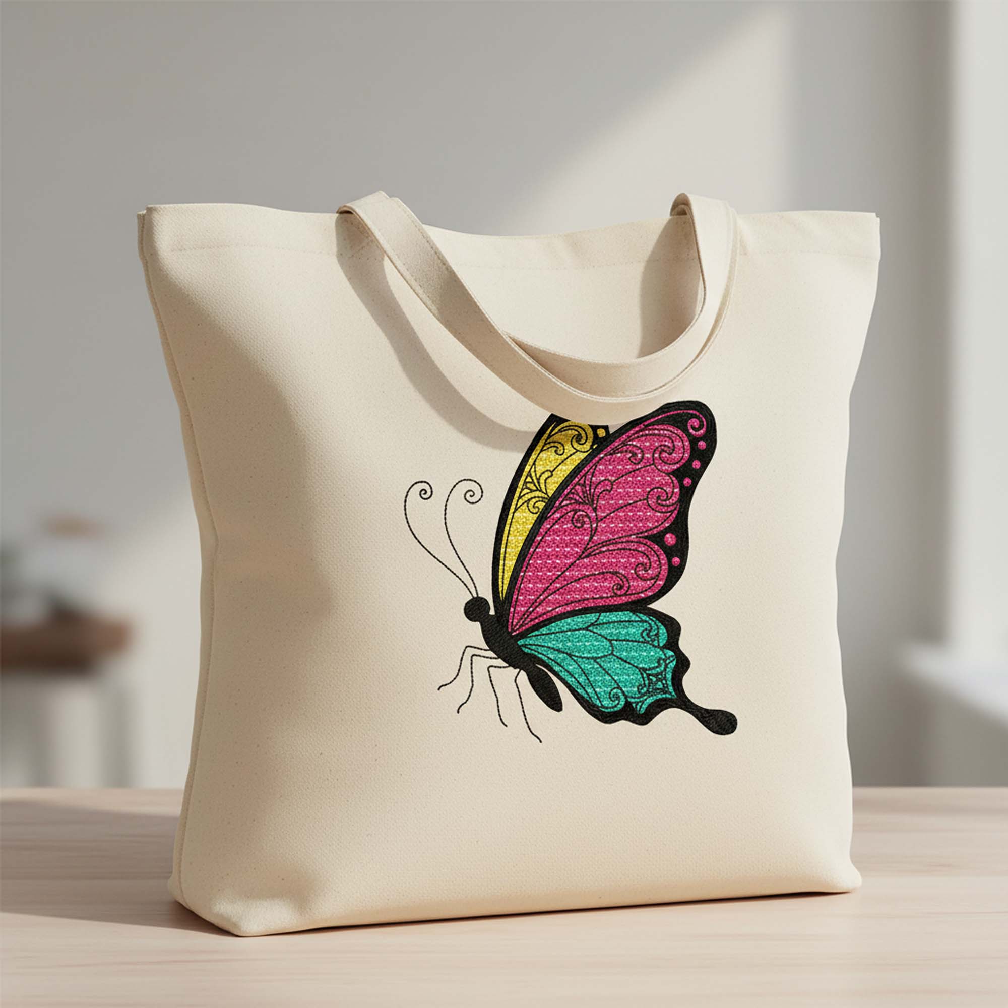 Colorful Filigree Butterfly Embroidery