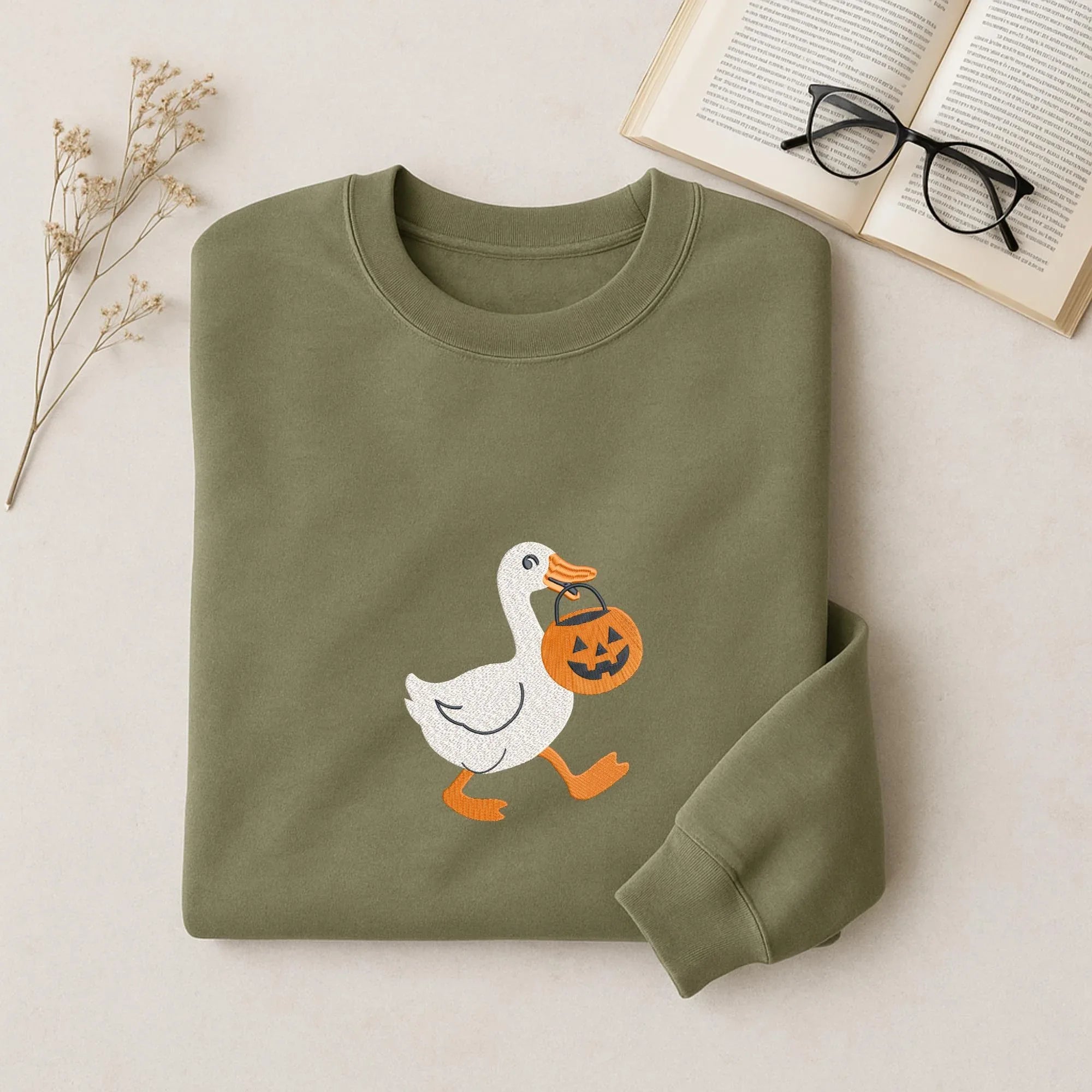 Silly Goose Pumpkin Embroidery Design: Funny Halloween Pattern (Digital Files, 5 Sizes - ReadTee