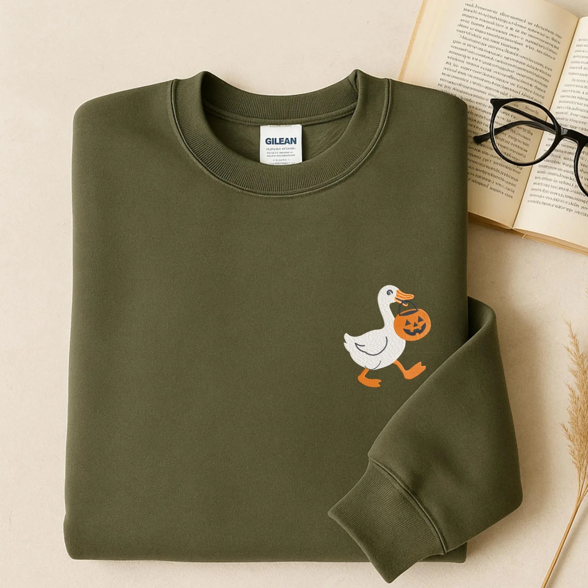 Silly Goose Pumpkin Embroidery Design: Funny Halloween Pattern (Digital Files, 5 Sizes - ReadTee