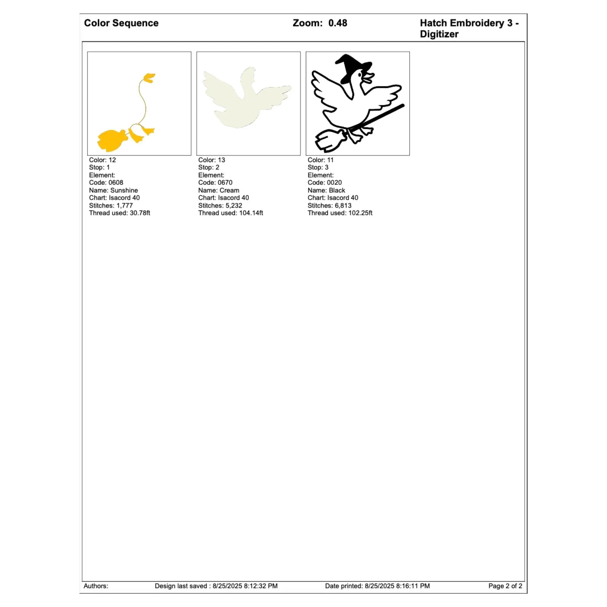 Silly Goose Witch Embroidery Design: Funny Halloween Pattern (Digital Files, 5 Sizes - ReadTee