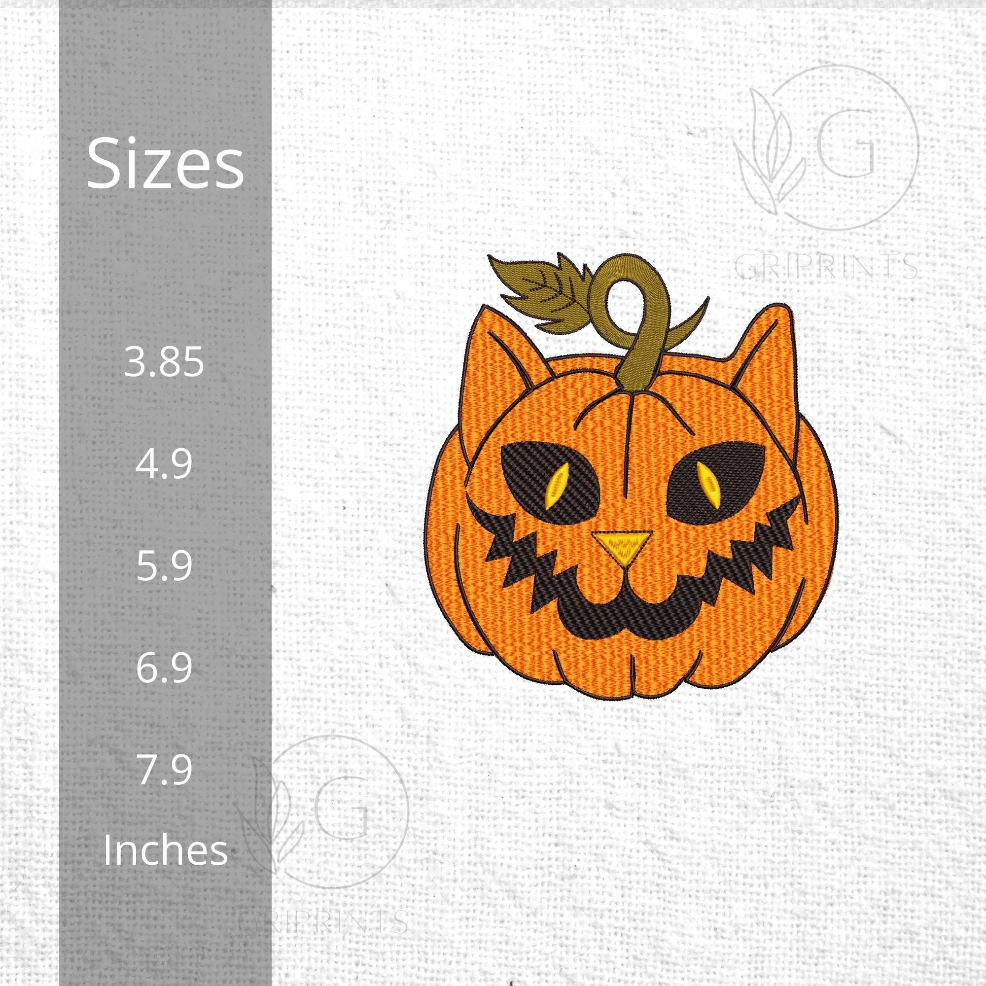 Pumpkin Cat Embroidery Design, Halloween Machine Embroidery (Digital Files) - ReadTee