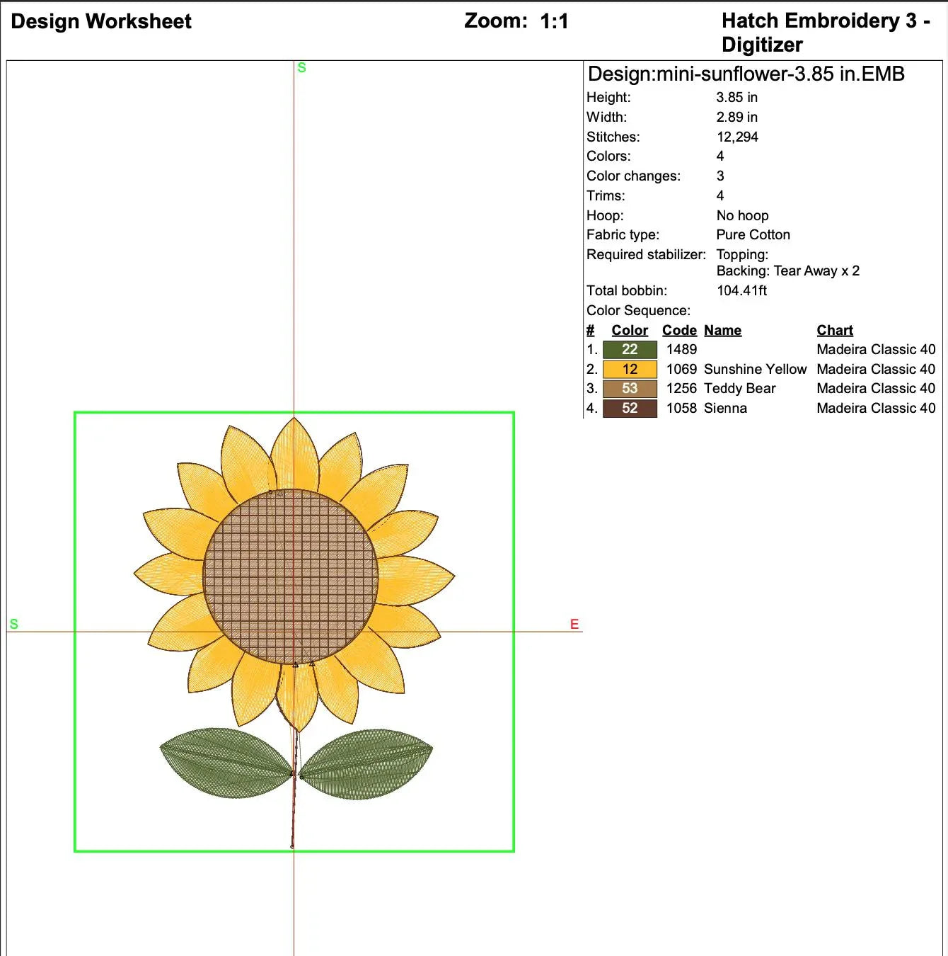 Mini Sunflower Machine Embroidery Design, Realistic Flower (Instant Download) - ReadTee