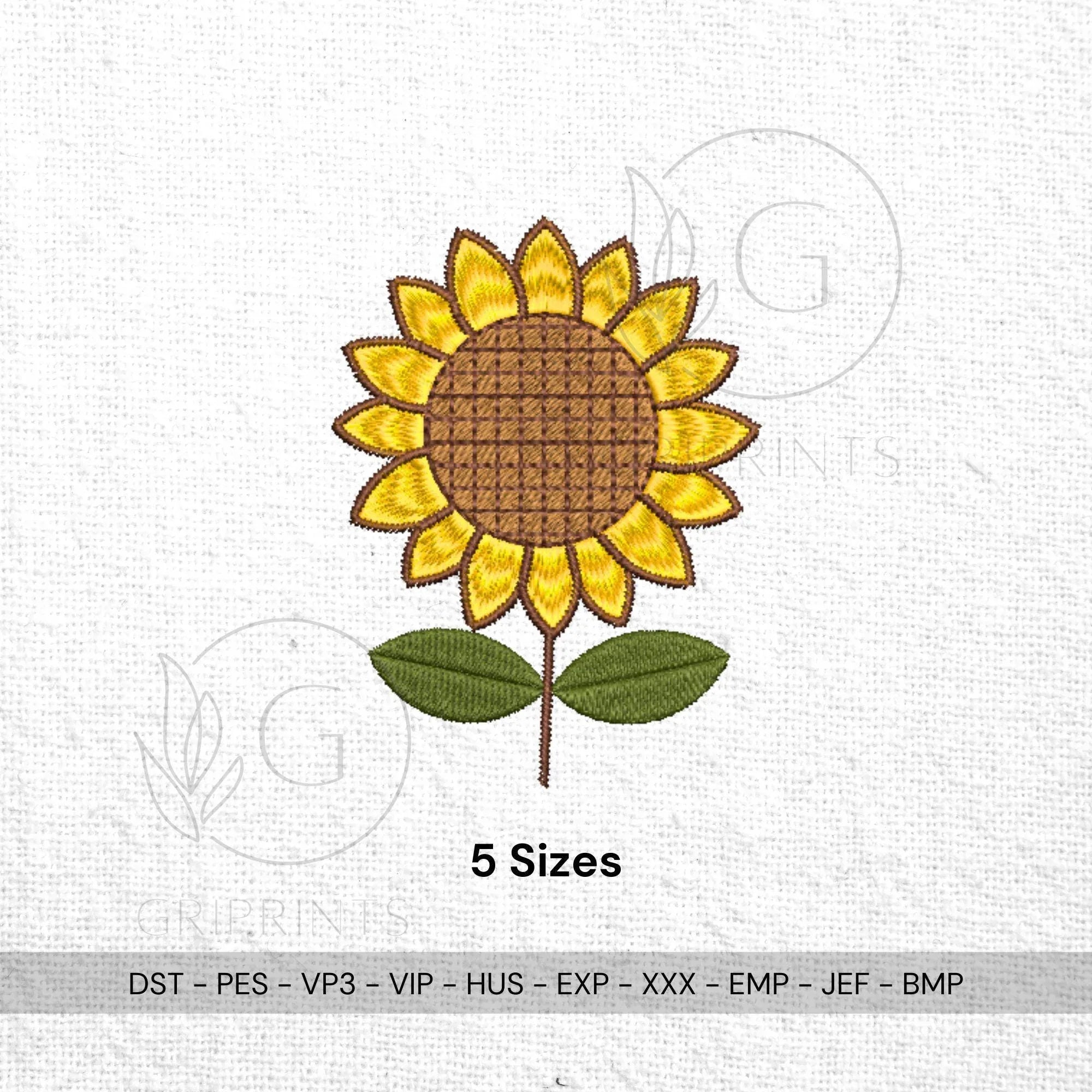 Realistic Sunflower Machine Embroidery Design, Floral Decor (DST, PES, VP3) (Digital Download) - ReadTee