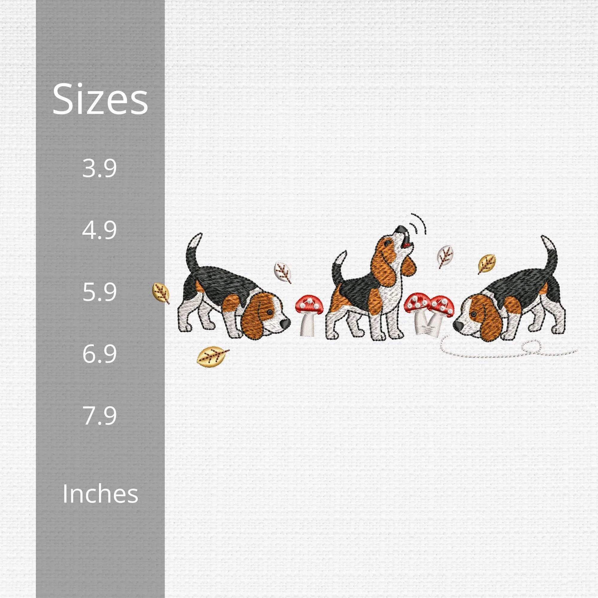 Baying Beagle Dog Embroidery Design | Machine Files, Hunting Dog PES DST File, 5 Sizes - ReadTee