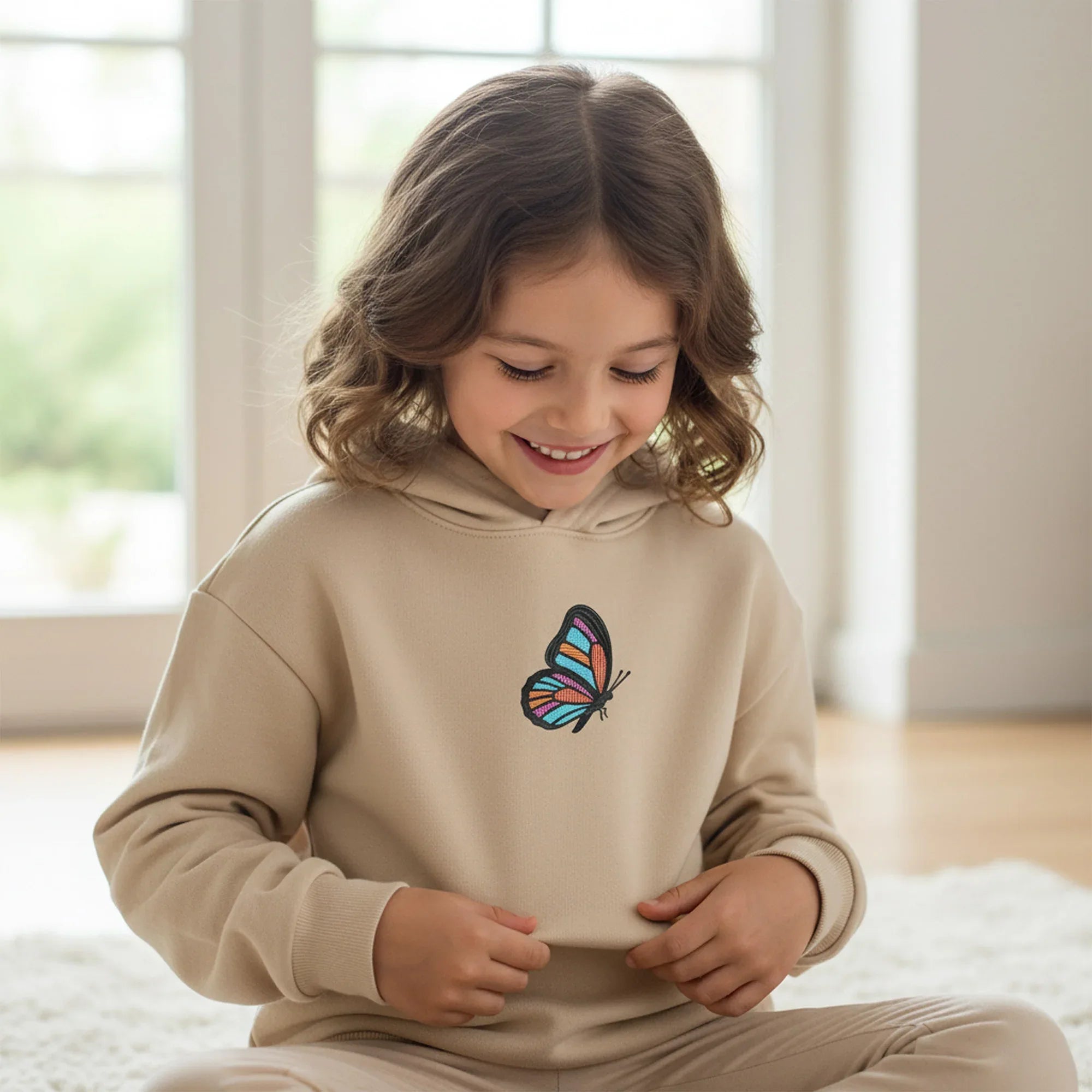 Stained Glass Butterfly Embroidery, Colorful Monarch Machine Design, - ReadTee