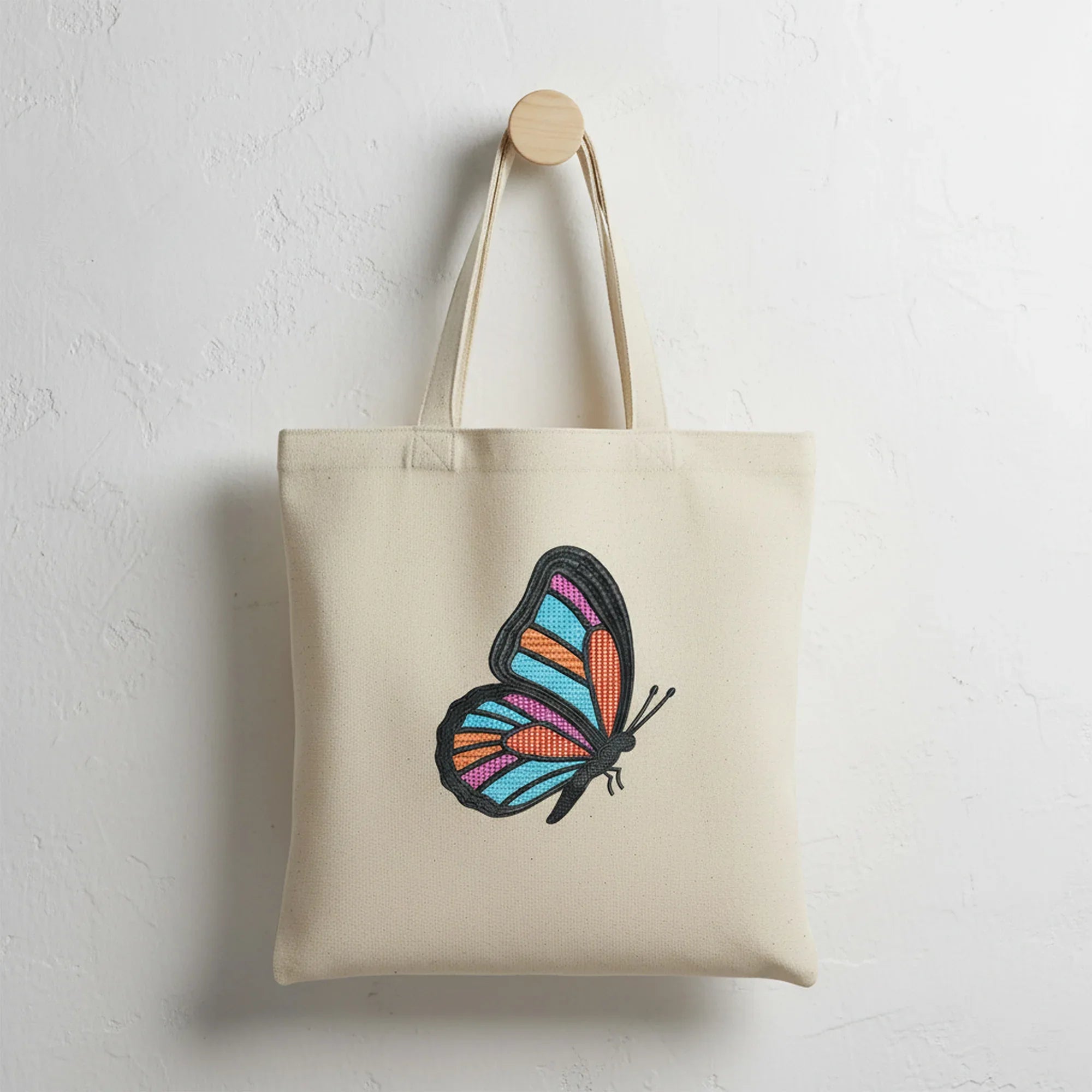 Stained Glass Butterfly Embroidery, Colorful Monarch Machine Design, - ReadTee