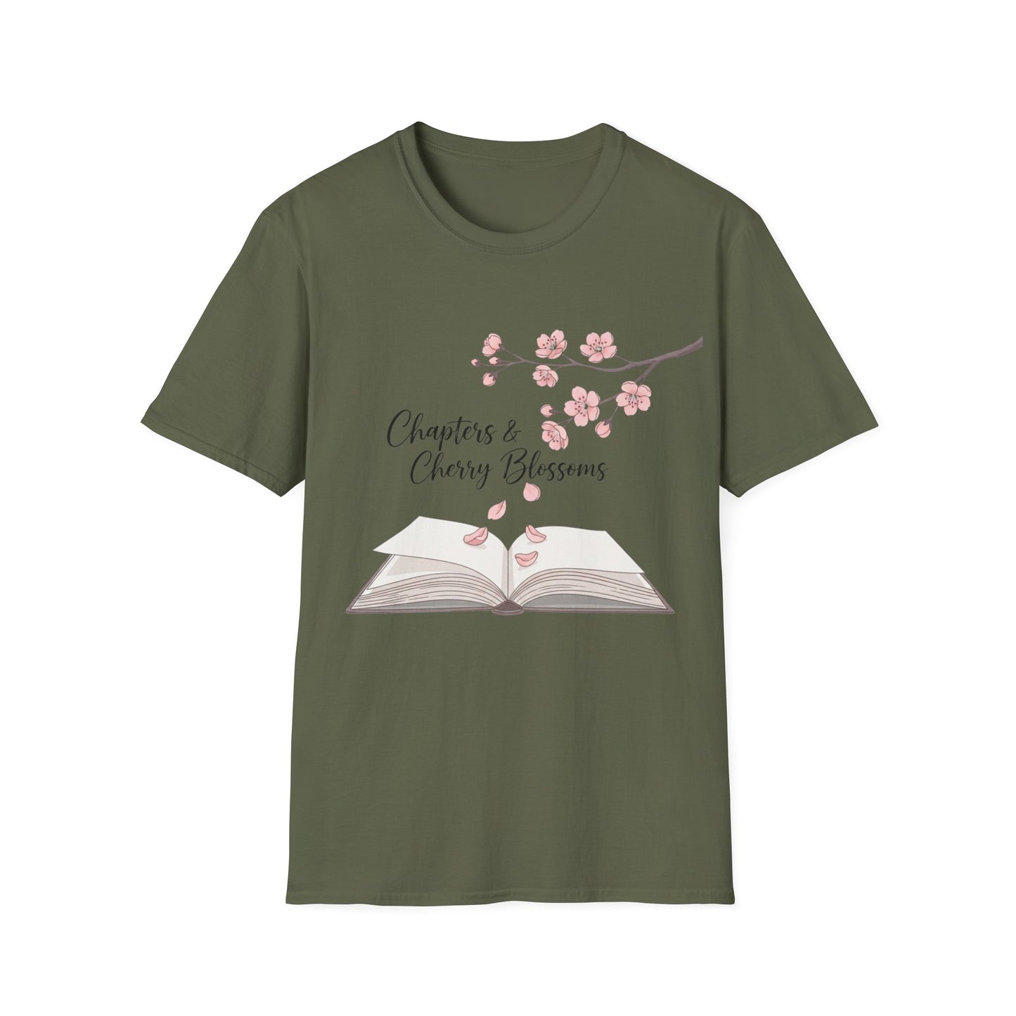 Chapters and Cherry Blossoms Book Lover T-Shirt
