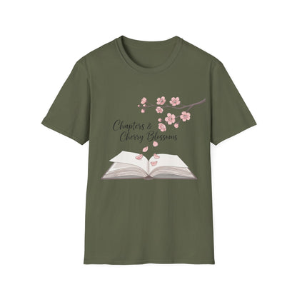 Chapters and Cherry Blossoms Book Lover T-Shirt