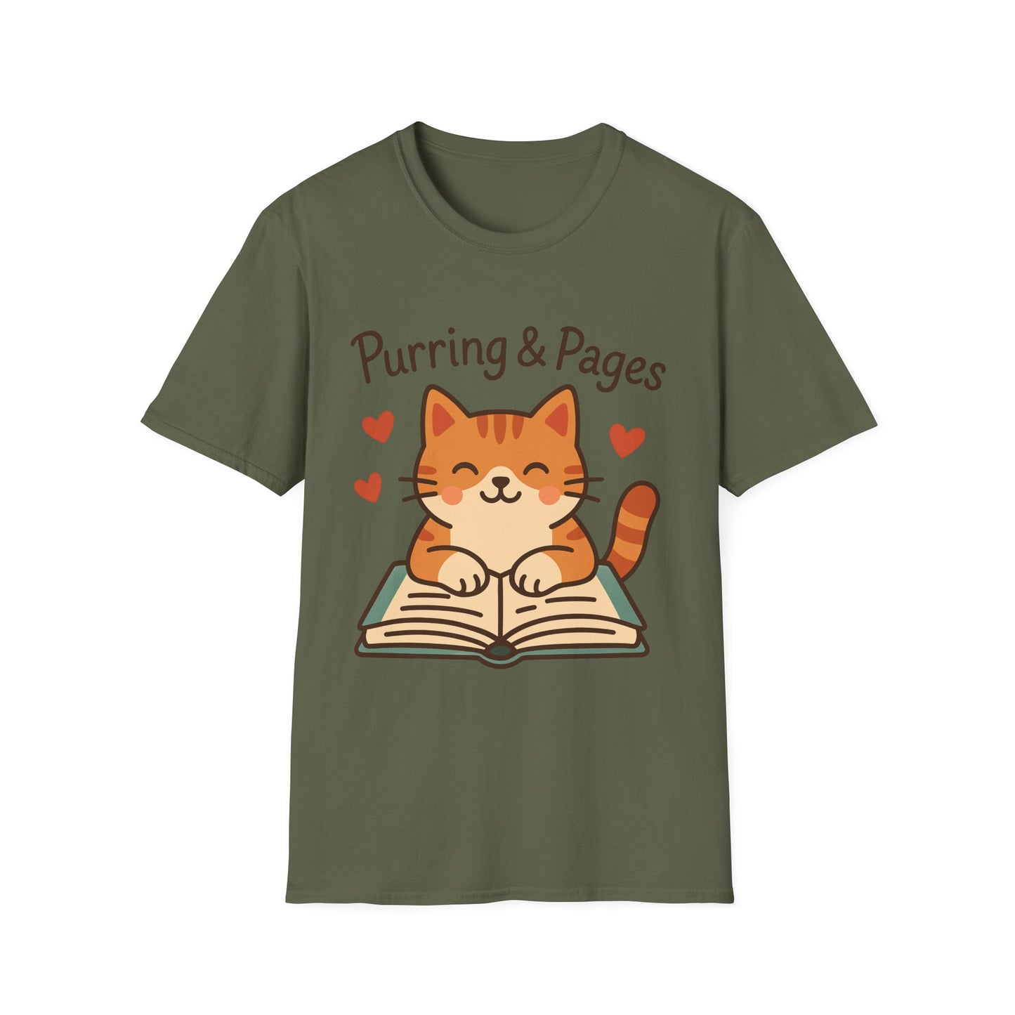 Purring & Pages Cat Reading T-Shirt