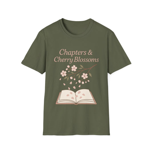 Chapters and Cherry Blossoms Book Lover T-Shirt