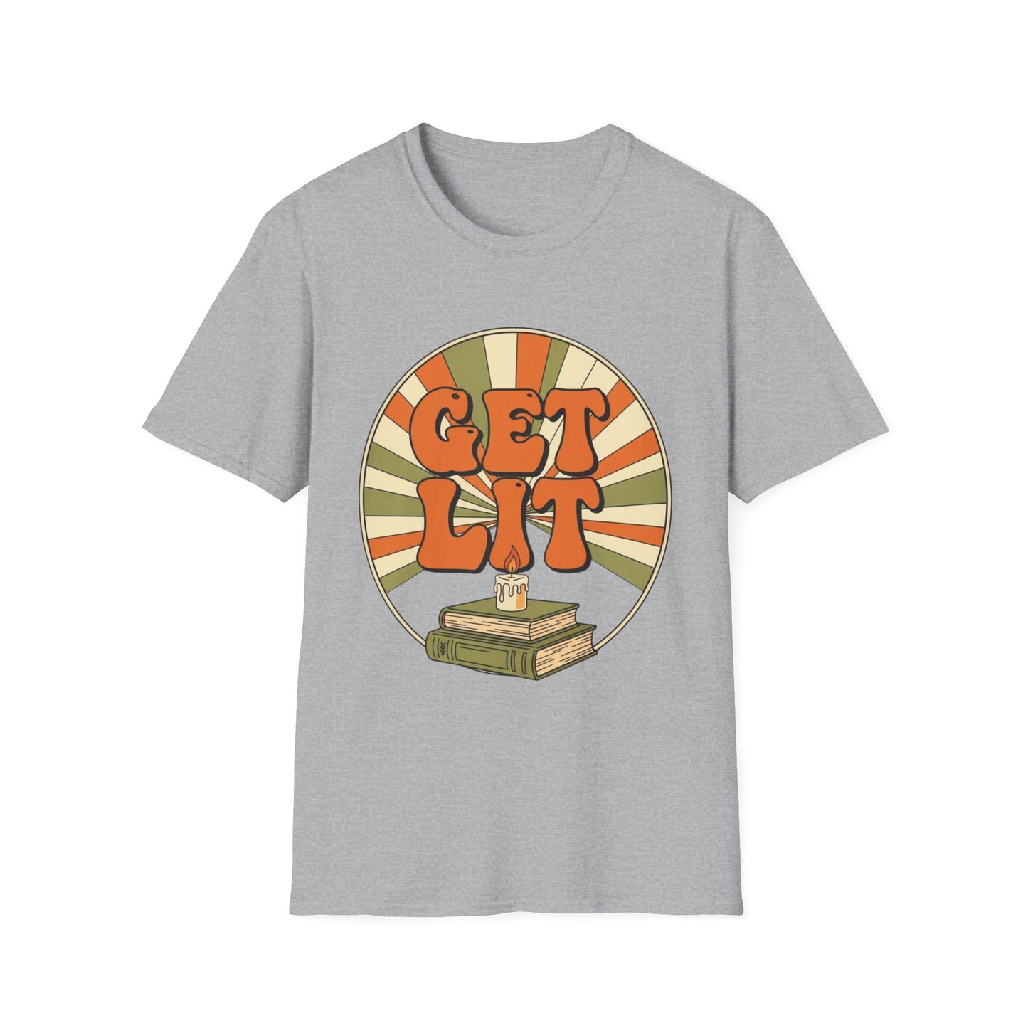 Get Lit Retro T-shirt | Book Lover T-Shirt - Unisex Softstyle