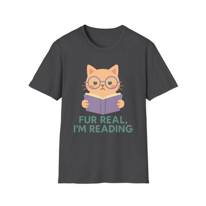 Fur Real I'm Reading Cat Reading T-Shirt