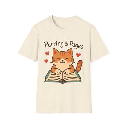 Purring & Pages Cat Reading T-Shirt