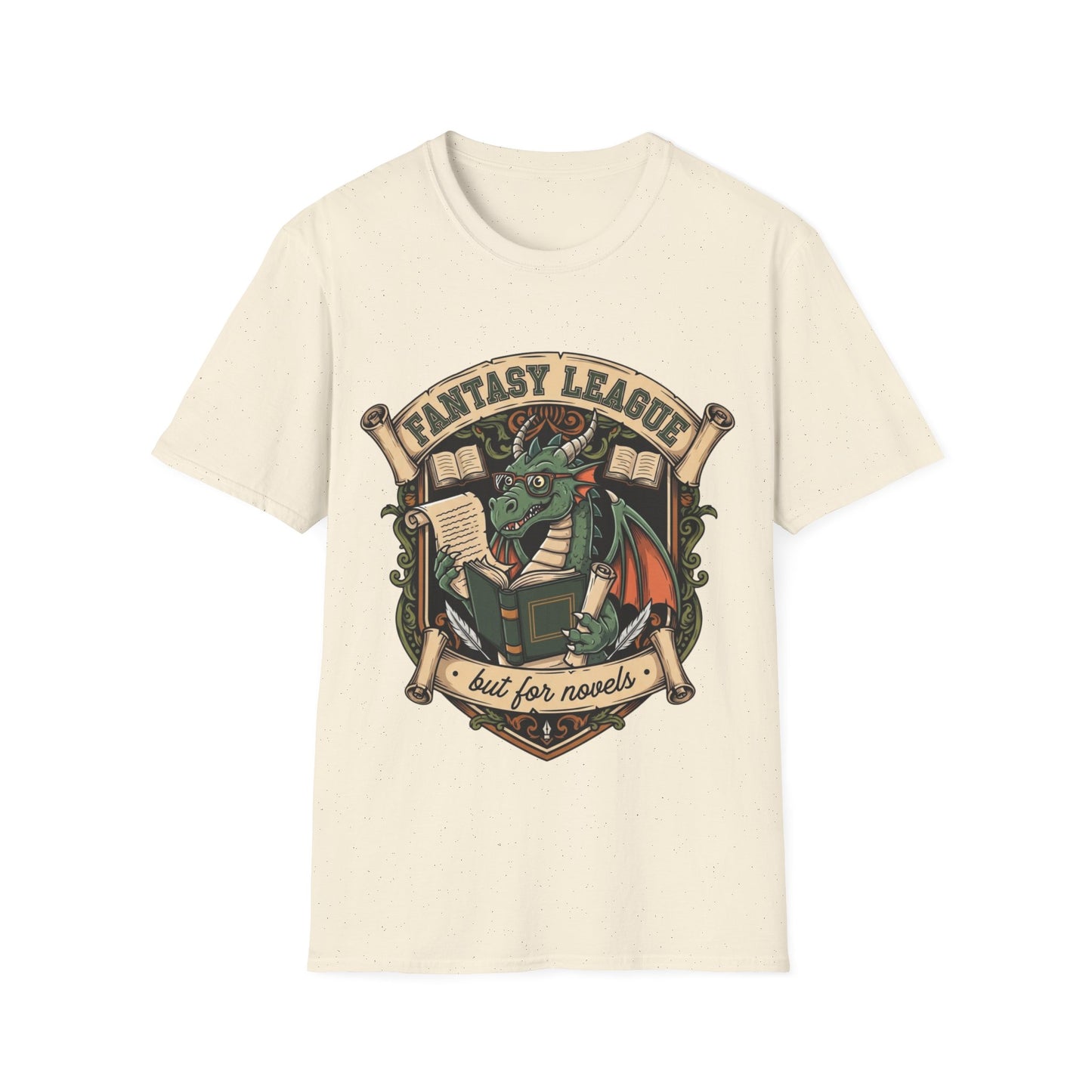 Fantasy League But for Novels T-Shirt | Book Lover's Unisex Softstyle T-Shirt