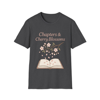 Chapters and Cherry Blossoms Book Lover T-Shirt