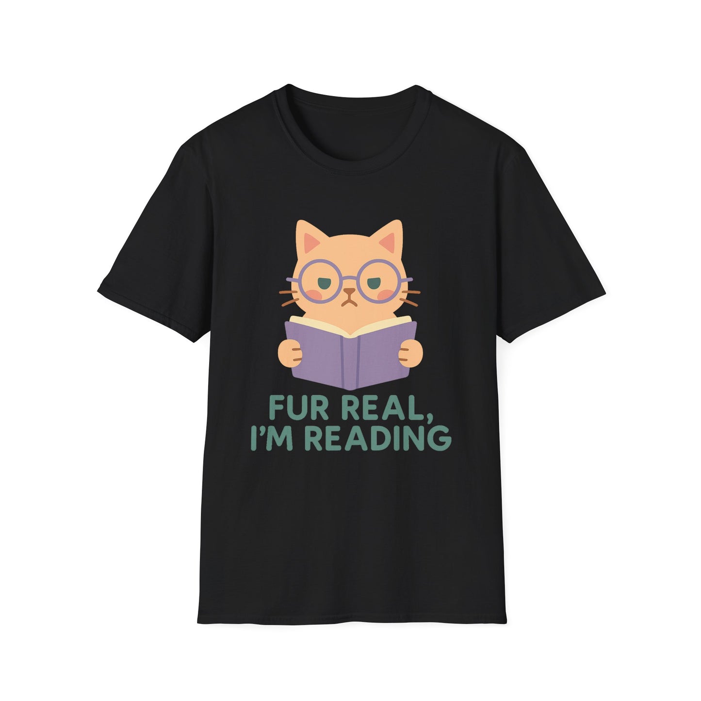 Fur Real I'm Reading Cat Reading T-Shirt