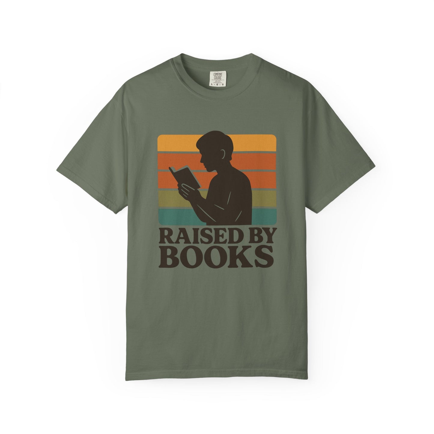 Raised By Books T-shirt | Book Lover's Comfort Colors T-shirt