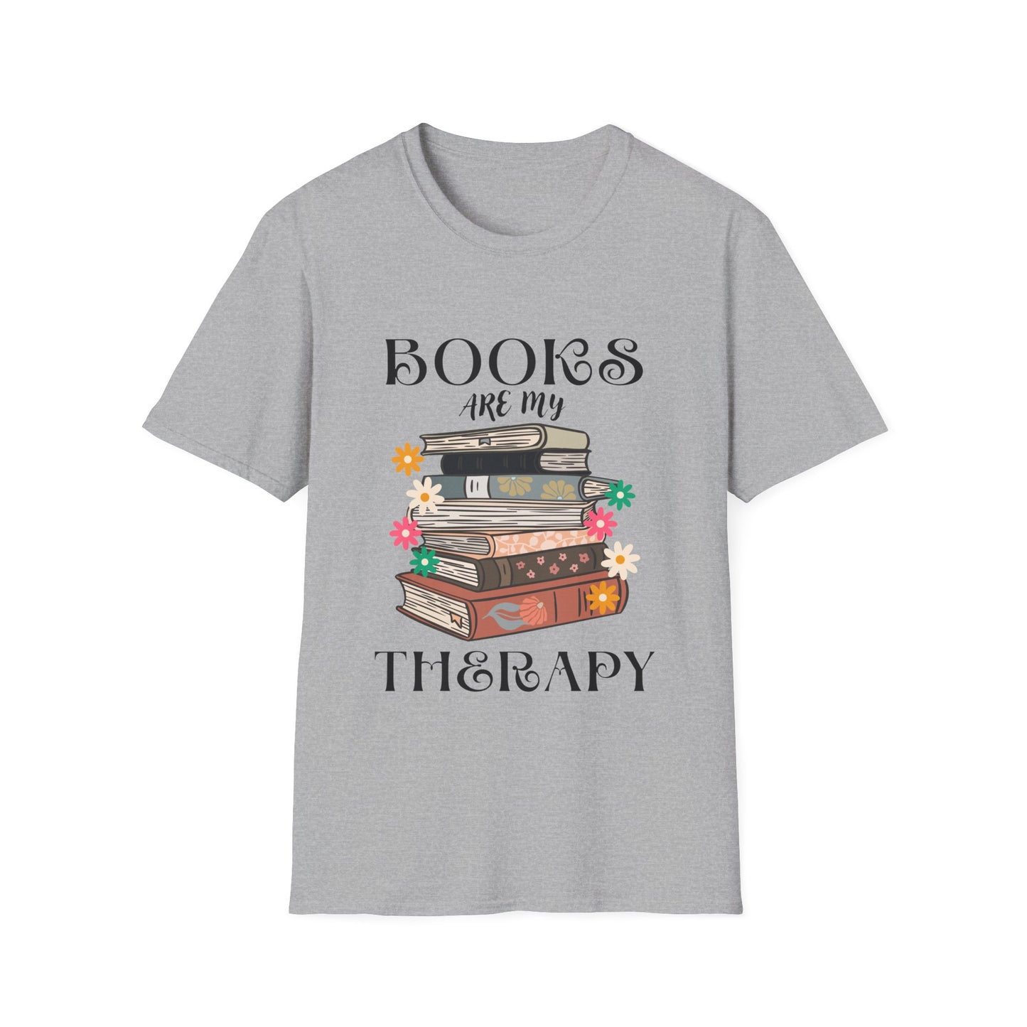 Books Are My Therapy T-Shirt, Cozy Book Lover Tee