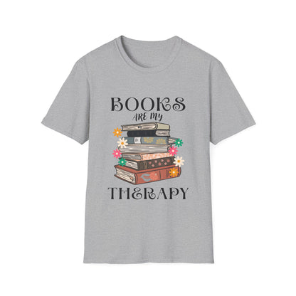 Books Are My Therapy T-Shirt, Cozy Book Lover Tee