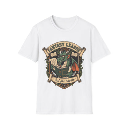Fantasy League But for Novels T-Shirt | Book Lover's Unisex Softstyle T-Shirt