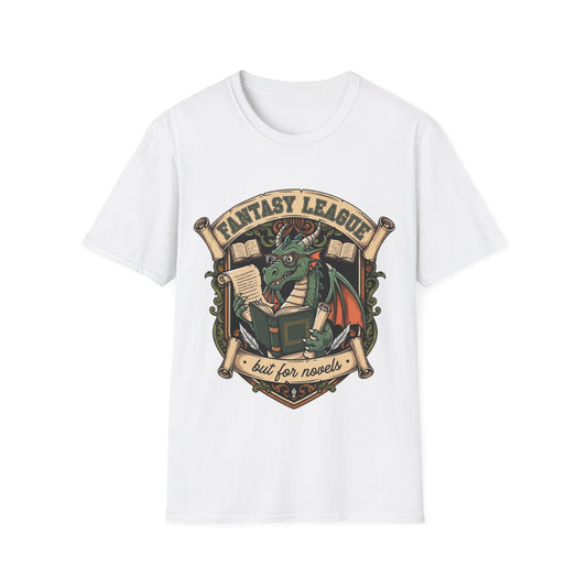 Fantasy League But for Novels T-Shirt | Book Lover's Unisex Softstyle T-Shirt