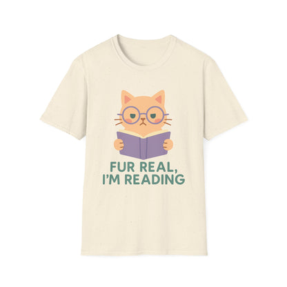 Fur Real I'm Reading Cat Reading T-Shirt