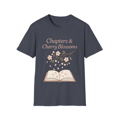 Chapters and Cherry Blossoms Book Lover T-Shirt