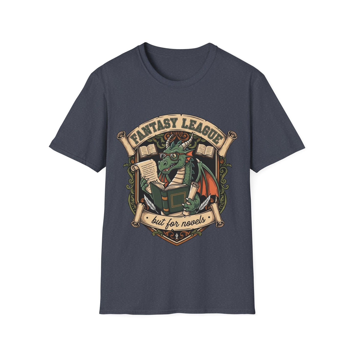 Fantasy League But for Novels T-Shirt | Book Lover's Unisex Softstyle T-Shirt