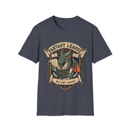 Fantasy League But for Novels T-Shirt | Book Lover's Unisex Softstyle T-Shirt
