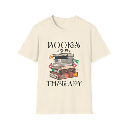 Books Are My Therapy T-Shirt, Cozy Book Lover Tee