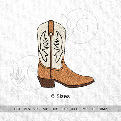 Cowboy Boot Embroidery Design | Western Boot Stitch File