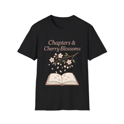 Chapters and Cherry Blossoms Book Lover T-Shirt