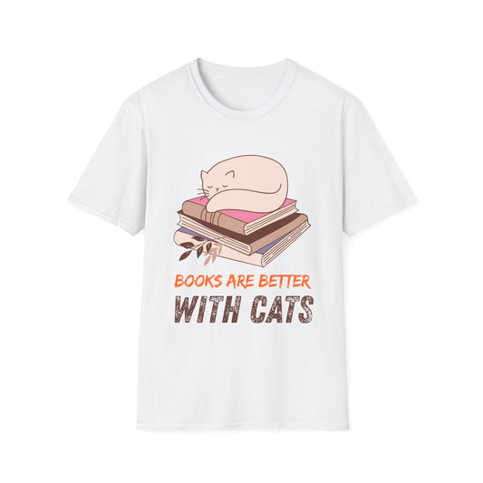 Books are Better with Cats | Cat Lover T-Shirt