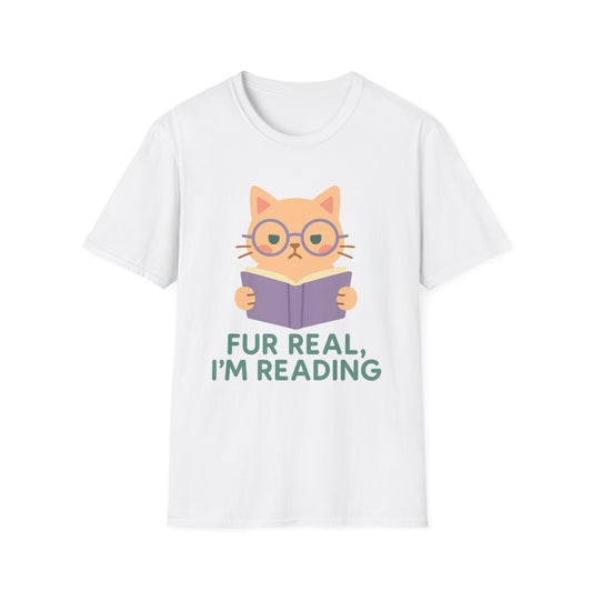 Fur Real I'm Reading Cat Reading T-Shirt