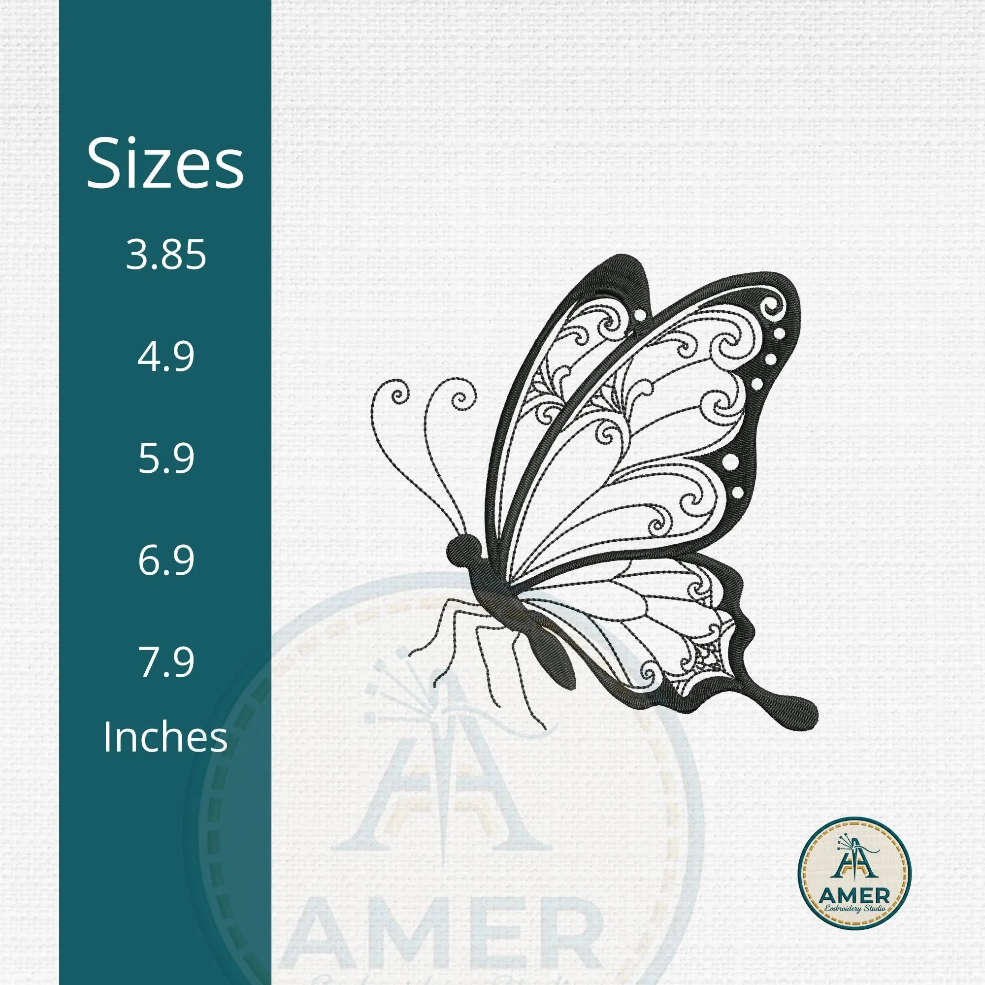 Mandala Butterfly Embroidery, Zentangle Machine Embroidery File - ReadTee