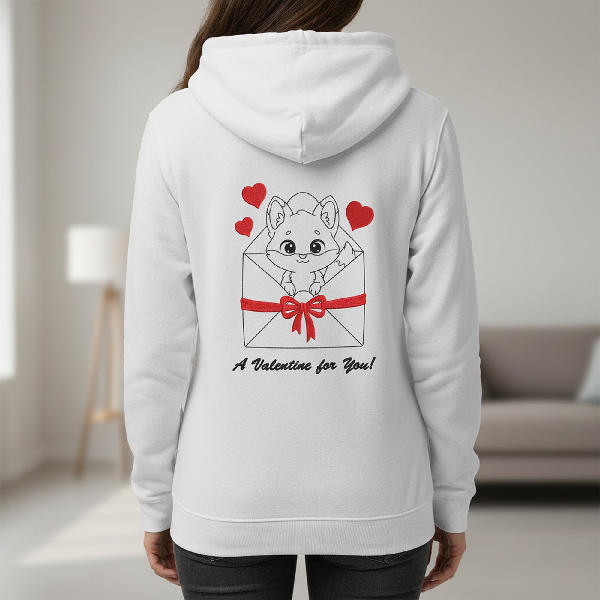 Valentine Fox, Animal in Envelope Machine Embroidery