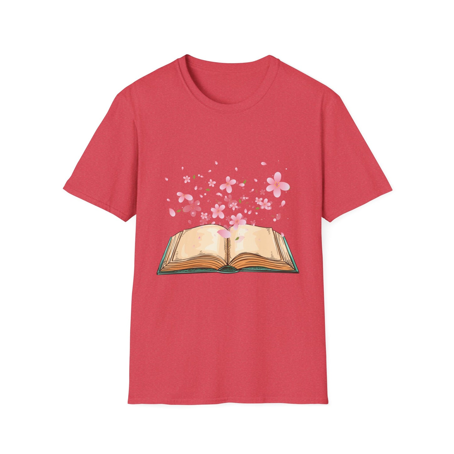 Book With Flying Petals T-Shirt | Floral Book Lover's Unisex T-shirt